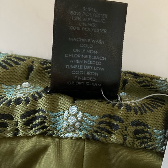 Ann Taylor Green pattern Signature ankle pants NWT - Picture 7 of 8